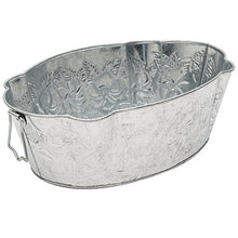 Load image into Gallery viewer, Achla Designs C-52 Embossed Oval Galvanized Steel Tub
