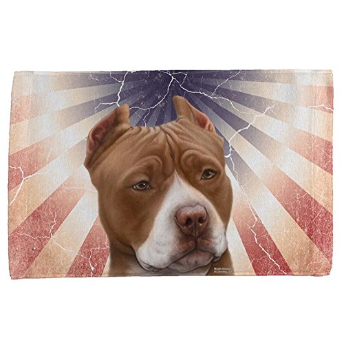 Pit Bull Terrier Live Forever All Over Hand Towel Multi Standard One Size