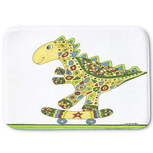 Load image into Gallery viewer, DiaNoche Designs Memory Foam Bath or Kitchen Mats by Valerie Lorimer - Dinosaur Skater, Large 36 x 24 in

