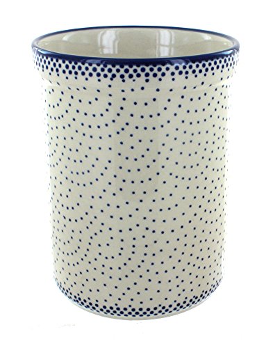 Blue Rose Polish Pottery Small Dots Utensil Jar