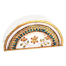 Load image into Gallery viewer, HANDICRAFTS PARADISE Kundan Studded Beautiful Tissue Paper Holder In Marble
