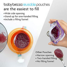 Load image into Gallery viewer, Baby Brezza Reusable Baby Food Storage Pouches, 10 Pack 7oz - Make Organic Food Puree for Kids or Toddlers and Store in Refillable Squeeze Pouches, Bulk Set is Freezer Safe &amp; Washable
