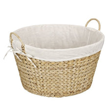 Load image into Gallery viewer, Household Essentials Natural ML-6667N Round Wicker Laundry Basket Hamper with Liner
