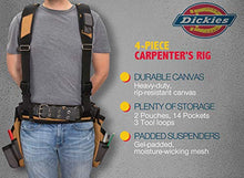 Load image into Gallery viewer, Dickies Work Gear - 4-Piece Carpenter&#39;s Rig - 57023 - Tool Belt Suspenders - Cooling Mesh - Padded Suspenders - Steel Buckle - Leather Tool Belt - Grey/Tan - 3.8 lb.
