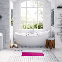 Load image into Gallery viewer, EVIDECO 7709216 Design Microfiber Bath Mat Area Rug Two-Colored, 36 L x 24 W x 1 H, White/Fuchsia
