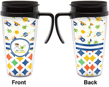 Load image into Gallery viewer, Boy&#39;s Space &amp; Geometric Print Acrylic Travel Mug with Handle (Personalized)
