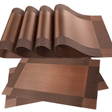 Load image into Gallery viewer, Dining Room Placemats for Table Heat Insulation-Simple Style-Great for Everyday Use,Set of 6 Pcs,Brown
