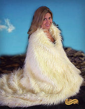 Load image into Gallery viewer, Thick Off White Mongolian Faux Fur Throw Blanket/Bedspread/Bedding/Minky Cuddle Fur Lining (5&#39;x6&#39;)
