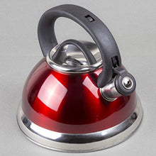 Load image into Gallery viewer, Creative Home Alexa 3 Qt Stainless Steel Whistling Tea Kettle   Metallic Cranberry
