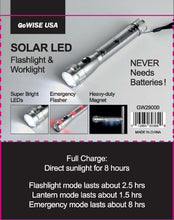 Load image into Gallery viewer, GoWISE USA 3 in 1 Solar LED Flashlight Warning Light Work Light Aluminum GW29000

