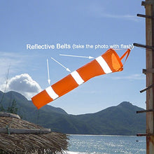 Load image into Gallery viewer, CrocSee Outdoor Orange Rip-Stop Windsock Wind Sock Windsocks Indicator with Reflective Belts Length(60&quot;)
