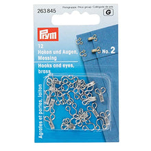 Load image into Gallery viewer, Prym 1 Eyes Hooks and Brass, Pack of 12, Black
