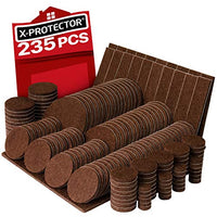 X-PROTECTOR Premium Giant Pack Furniture Pads 235 Piece! Great Quantity of Felt Pads Furniture Feet with Many Big Sizes - Your Best Wood Floor Protectors. Protect Your Hardwood & Laminate Flooring!