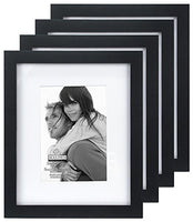Malden 8071-57P4 Picture Frame, Made to Display 5x7 with Mat, or 8x10 Without Mat, Black (4 Pack)