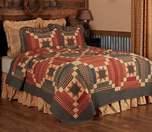Load image into Gallery viewer, VHC Brands Maisie Luxury King Quilt 120Wx105L Country Patchwork Design, Barn Red
