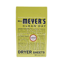 Load image into Gallery viewer, Mrs. Meyerâ??S Clean Day Dryer Sheets, Lemon Verbena Scent, 80 Count
