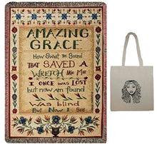 Load image into Gallery viewer, Amazing Grace Inspirational 50 x 60-Inch Tapestry Throw &amp; Tote-2 Piece Gift Set
