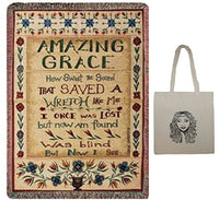 Amazing Grace Inspirational 50 x 60-Inch Tapestry Throw & Tote-2 Piece Gift Set