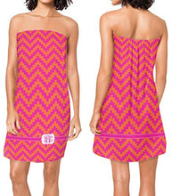 Load image into Gallery viewer, YouCustomizeIt Pink &amp; Orange Chevron Spa/Bath Wrap (Personalized)
