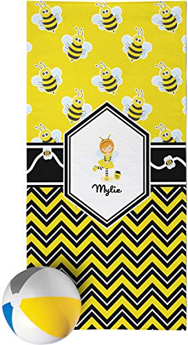 RNK Shops Buzzing Bee Beach Towel (Personalized)