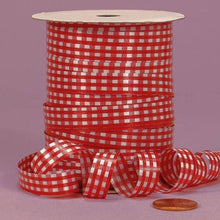 Load image into Gallery viewer, Red Gingham Curling Ribbon, 3/8&quot; X 250Yd
