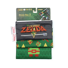 Load image into Gallery viewer, Bumkins Nintendo Zelda Sandwich Bags/Snack Bags, Reusable, Washable, Food Safe, BPA Free, Pack of 3
