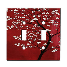 Load image into Gallery viewer, Tree of White Blossoms - Decor Double Switch Plate Cover Metal

