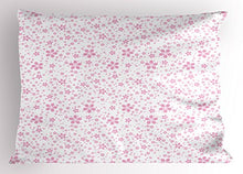 Load image into Gallery viewer, Ambesonne Cherry Blossom Pillow Sham, Pink Flowers on White Background Girls Simple Design, Decorative Standard Size Printed Pillowcase, 30&quot; X 20&quot;, Pale Pink White
