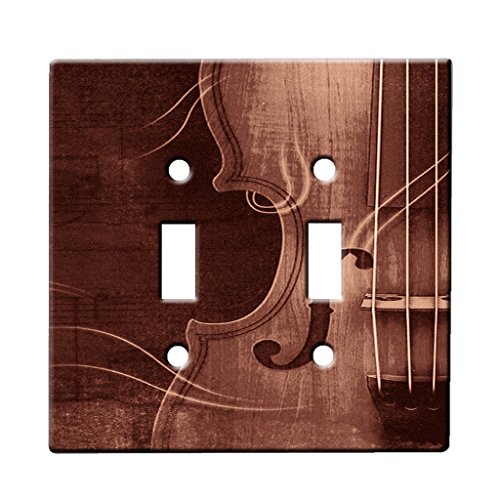 Violin Vintage - Decor Double Switch Plate Cover Metal