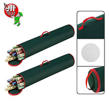 Load image into Gallery viewer, Elf Stor 83-DT5155 Gift 40.5 inch Wrapping Paper Storage Bag Stand Up or Under Bed, (L) 40.5 x (W) 9 x (H) 9, Green and Red
