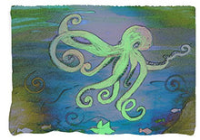 Load image into Gallery viewer, Blue Green Octopus Beach Towel From My Art
