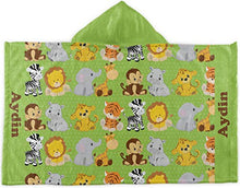 Load image into Gallery viewer, YouCustomizeIt Safari Kids Hooded Towel (Personalized)
