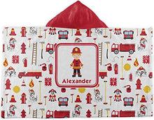 Load image into Gallery viewer, RNK Shops Firefighter Character Kids Hooded Towel (Personalized)
