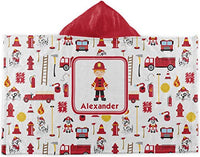 RNK Shops Firefighter Character Kids Hooded Towel (Personalized)
