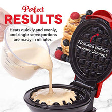 Load image into Gallery viewer, Dash Mini Waffle Maker for Individual Waffles, Hash Browns, Keto Chaffles with Easy to Clean, Non-Stick Surfaces, 4 Inch, Red, DMW001RD
