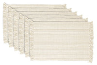 DII Tonal Fringe Placemat, Set of 6, Variegated Off White - Perfect for Fall, Thanksgiving, Dinner Parties, Weddings, Showers and Everyday Use