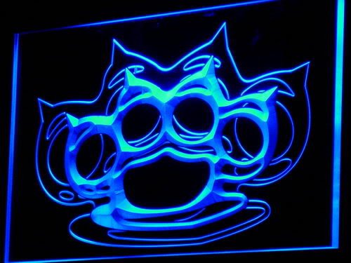 Brass Knuckles Weapons Beer Bar LED Sign Neon Light Sign Display i754-b(c)