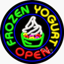 Load image into Gallery viewer, Frozen Yogurt - Open Handcrafted Energy Efficient Real Glasstube Neon Sign
