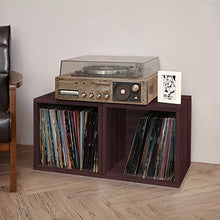 Load image into Gallery viewer, Way Basics Vinyl Record Storage Cube, Espresso
