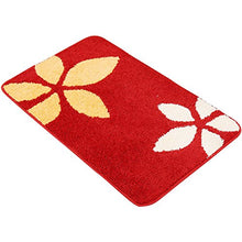 Load image into Gallery viewer, Riverbyland Luxurious Bath Rugs Red Floral Pattern 24 x 16
