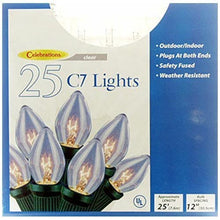 Load image into Gallery viewer, Celebrations Lighting Indoor/Outdoor 25 C7 String Light Set, Clear Bulbs
