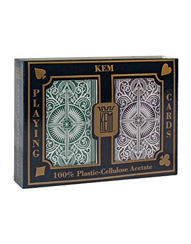 KEM Arrow Green and Brown, Bridge Size- Standard Index Playing Cards (Pack of 2)