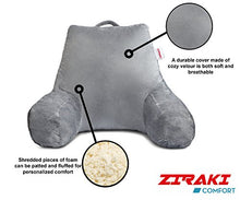 Load image into Gallery viewer, ZIRAKI Large Plush Shredded Foam Reading and TV Relax Pillow - Perfect for Adults, Teens, and Kids - for Bed Rest, Arm, Back, Pregnancy Lumbar &amp; Head Neck Coccyx Lower Back Support Cushion
