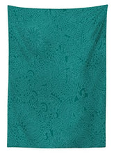 Load image into Gallery viewer, Ambesonne Teal Tablecloth, Abstract Huge Flowers with Paisley Pattern Flourishes Traditional Ornate Doodle Art Print, Rectangular Table Cover for Dining Room Kitchen Decor, 60&quot; X 84&quot;, Teal
