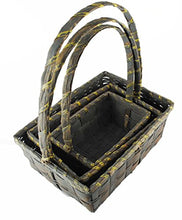 Load image into Gallery viewer, TopherTrading TOPOT Set of 3 Woodchip/Bamboo Basket with Handle
