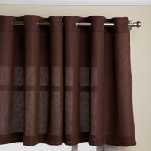 Load image into Gallery viewer, LORRAINE HOME FASHIONS, Chocolate Jackson 58 x 36-inch Tier Curtain Pair, 58&quot; x 24&quot;
