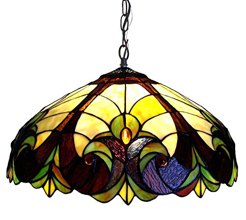 Chloe Lighting CH18780VI18-DH2 Tiffany-Style Victorian 2-Light Ceiling Pendant Fixture with 18