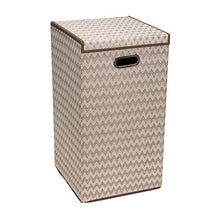 Load image into Gallery viewer, Household Essentials 5624-1 Collapsible Single Laundry Hamper with Magnetic Lid | Chevron
