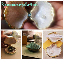 Load image into Gallery viewer, H&amp;D Metal Glass Trinket Box Ring Holder Small Seashell Figurine Collectible Table Centerpiece (pearl mussel)
