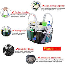 Load image into Gallery viewer, Haundry Mesh Shower Caddy Tote, Large College Dorm Bathroom Caddy Organizer with Key Hook and 2 Oxford Handles,8 Basket Pockets for Camp Gym

